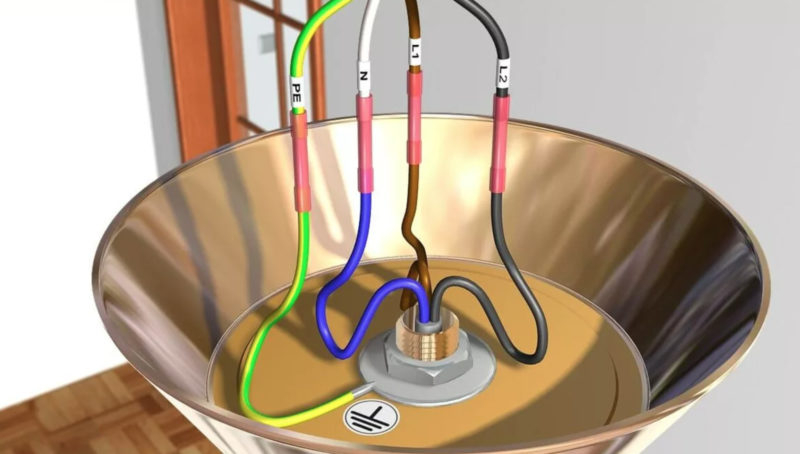 Как подключить патрон лампы к кабелям