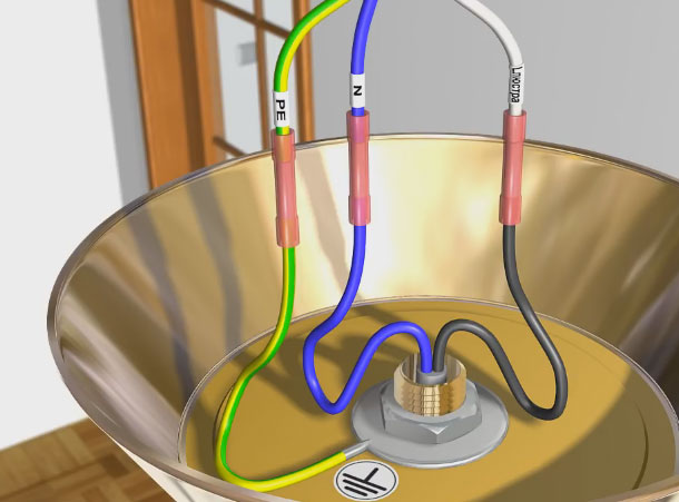 Как правильно подключить патрон к проводам.