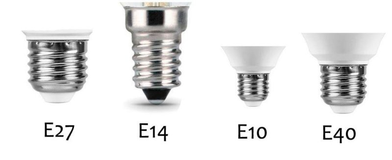 Какие бывают типы цоколей для ламп